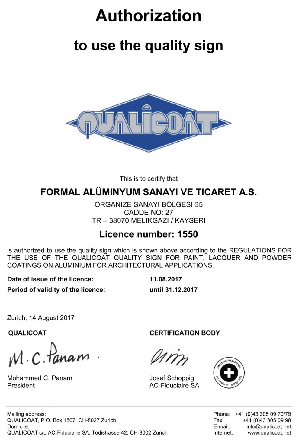 Elektrostatik Boya Tesisimizin Kalitesini Belgelendirdik